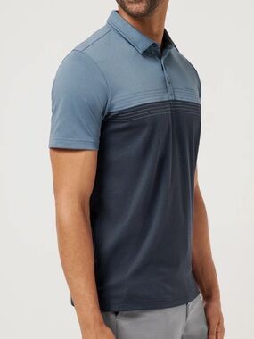 DUNNING GOLF Men's Two-Tone Blue Polo Shirt! Excellent quality!! XL